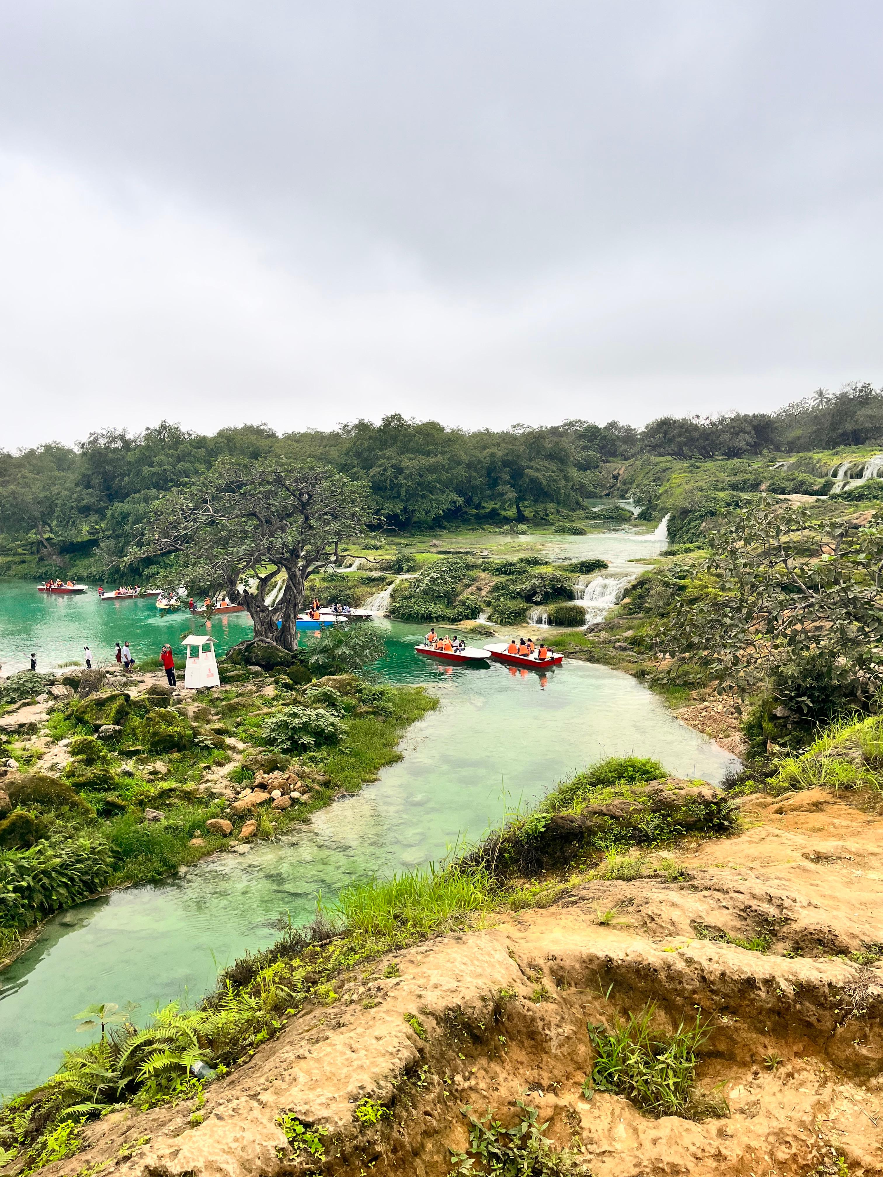 East Salalah Tour - Wadi Darbat lush green valley with waterfalls